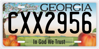 GA license plate CXX2956