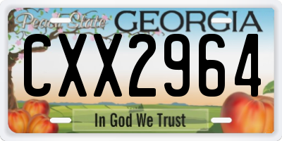 GA license plate CXX2964