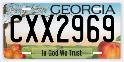 GA license plate CXX2969