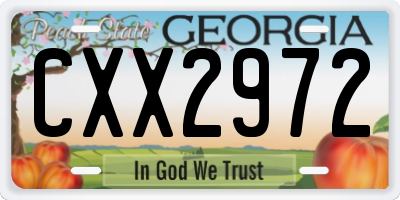 GA license plate CXX2972