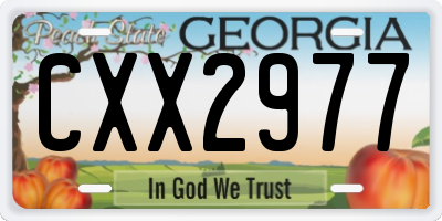 GA license plate CXX2977