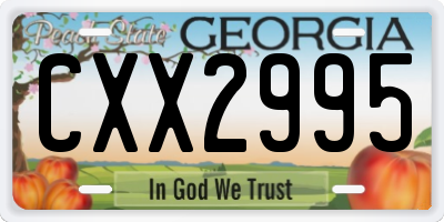GA license plate CXX2995