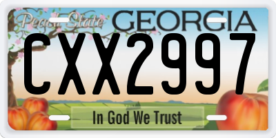 GA license plate CXX2997