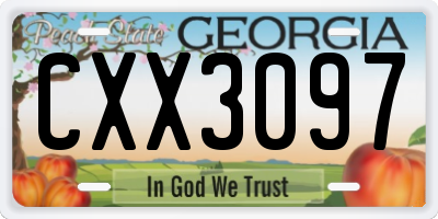 GA license plate CXX3097