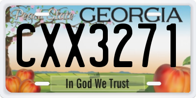 GA license plate CXX3271