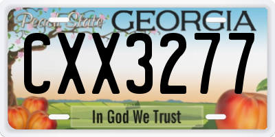 GA license plate CXX3277