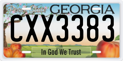 GA license plate CXX3383