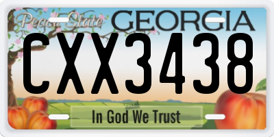 GA license plate CXX3438