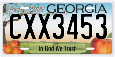 GA license plate CXX3453