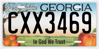 GA license plate CXX3469