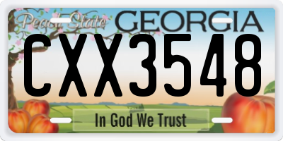 GA license plate CXX3548