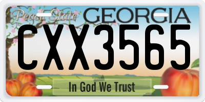GA license plate CXX3565