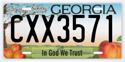 GA license plate CXX3571