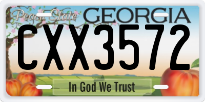 GA license plate CXX3572