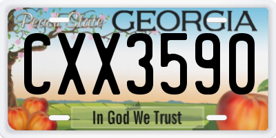 GA license plate CXX3590