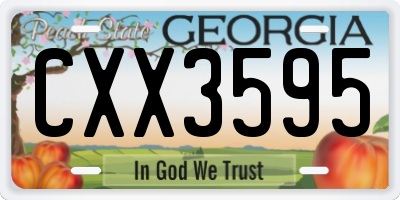 GA license plate CXX3595