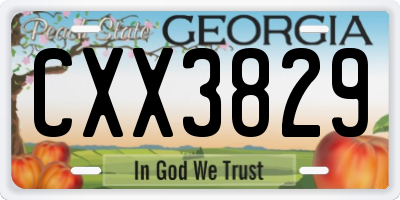 GA license plate CXX3829