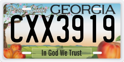 GA license plate CXX3919