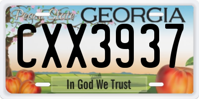 GA license plate CXX3937