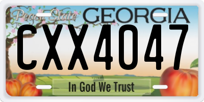 GA license plate CXX4047