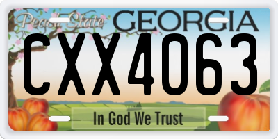 GA license plate CXX4063