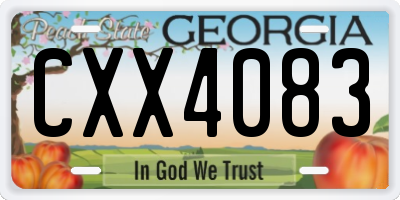 GA license plate CXX4083
