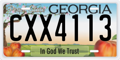 GA license plate CXX4113