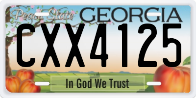 GA license plate CXX4125