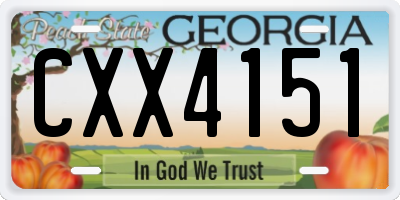GA license plate CXX4151