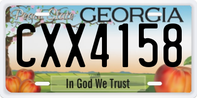 GA license plate CXX4158