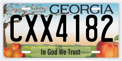 GA license plate CXX4182