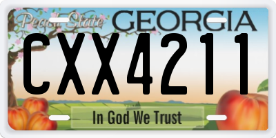 GA license plate CXX4211