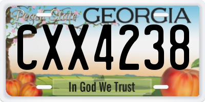 GA license plate CXX4238