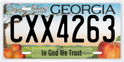 GA license plate CXX4263