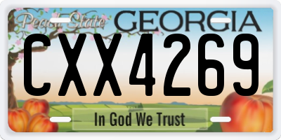 GA license plate CXX4269