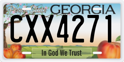 GA license plate CXX4271