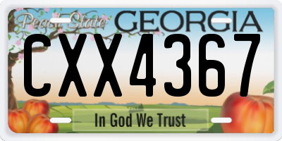 GA license plate CXX4367