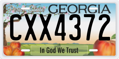 GA license plate CXX4372