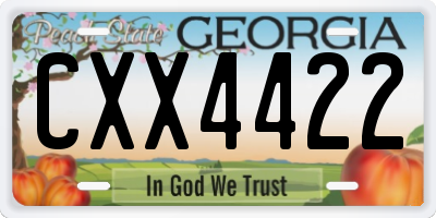 GA license plate CXX4422