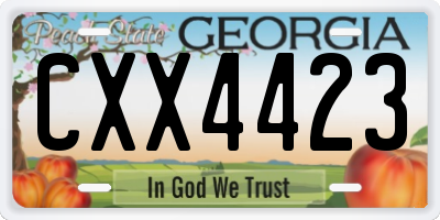 GA license plate CXX4423