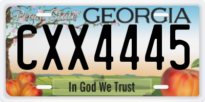 GA license plate CXX4445