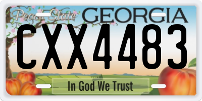 GA license plate CXX4483