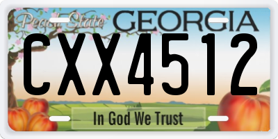GA license plate CXX4512