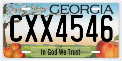 GA license plate CXX4546