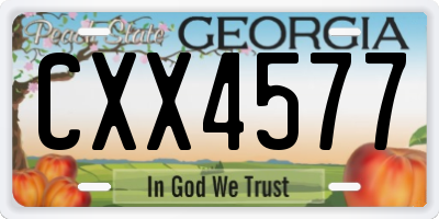 GA license plate CXX4577