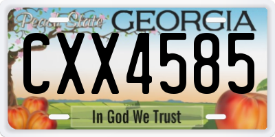 GA license plate CXX4585