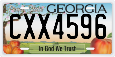 GA license plate CXX4596