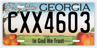 GA license plate CXX4603