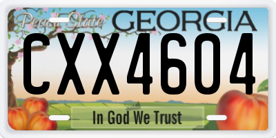 GA license plate CXX4604