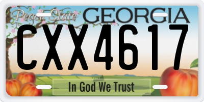 GA license plate CXX4617